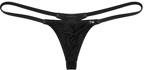 Aislor Homme Micro Mini String Thong Ficelle Caleçon Taille Basse Culotte T-Back Elastique Mini G-String Triangle Sangle Underwear