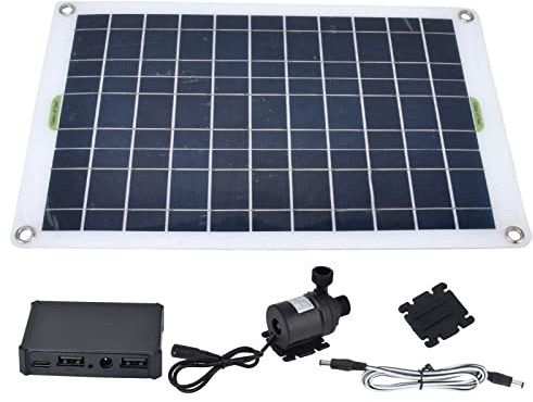 Solarwasserpumpen-Kit, 50 W Panel 800 L/h 12 V Ger?uscer Gleichstrom Umweltfreundlich Langlebig Silikon-Kunststoff Solarteichpumpe f¨¹r den Garten