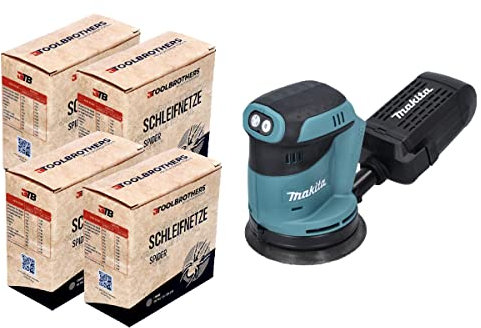 DBO 180 Z Ponceuse excentrique sans fil 18 V 125 mm + 4 x Toolbrothers SPIDER Kit de ponceuse filet sans batterie, sans chargeur, idéal pour les bricoleurs, les boîtes à poussière fixes