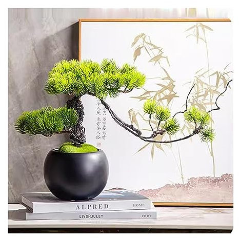 Künstlicher Bonsai-Baum Simulierte Willkommens-Kieferndekorationen im chinesischen Stil, Zypressen, kleine Pflanzen, Wohnzimmer, Heimdekorationen, künstliche Kiefer, Bonsai Künstliche Bäume Pflanzen (