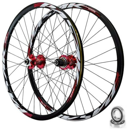 MTB Laufradsatz, 26 Zoll 27,5 Zoll 29 Zoll Schnellspanner Scheibenbremse 32H Mountainbike Räder Hochfeste Aluminiumlegierungsfelge Schwarzes Rad for 7–11 Gang Kassetten Fahrrad Laufradsatz 2150 G ( Fa