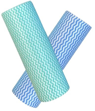 Cabilock 2rollos Paños Cocina Desechables Lavado Limpieza Seca o Húmeda Absorción Aceite Diseño Desechable Gran Económico Práctico