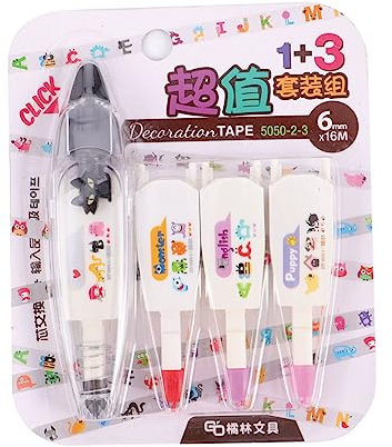 NUOBESTY 4stücke Push-style Korrekturband Mit Klebeband Set Für Schulbedarf Und Bürobedarf Aus Hochwertigem Material Geeignet Für Schüler Und Basteln