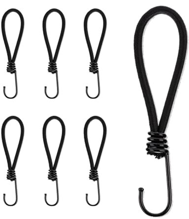 iguTrail 6 Stück Expander mit Haken,15cm Planenspanner, Gummispanner für Planen, Netze, Banner, Expanderschlingen, Spannhaken, Schwarz