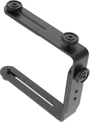 L‑Winkel Metall Kamera Halterung mit 1/4-zoll Schraubenloch | Schwarz, Rutschhemmend, Abnehmbare Verbindung, Mehrseitige Montage, 4 Muttern