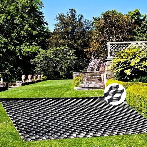 Hanggitter-Erosions-Kontrollsystem mit Erbsen-Kies-Stabilisator, 5,1 cm Tiefe, für den Außenbereich, Terrasse, Damm, Geogitter, Bodenstütze, Maschengröße: 2 x 4 m