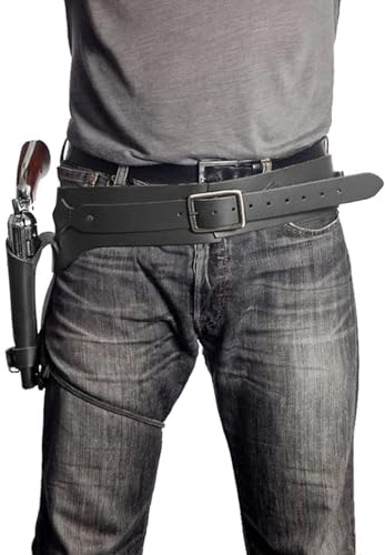 MDFCZXP PU Leder Pistolenholster, Revolver Holster Halter mit Gürtel Revolver Cowboy LARP Cosplay Kostümzubehör