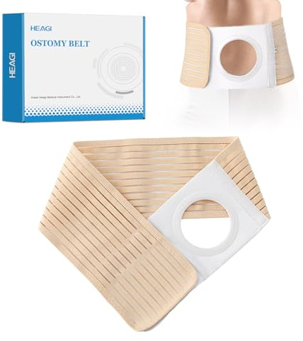 Heagimed Ceinture de stomie unisexe, Ceinture de maintien pour stomie pour les patients atteints de colostomie afin de prévenir la hernie parastomale XL