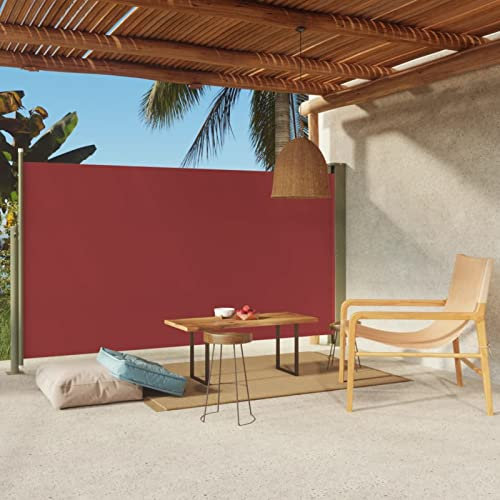 Somanki Seitenmarkise Ausziehbar, Windschutz, Seitenmarkise, Sichtschutz Ausziehbar, Seitenwandmarkiese, 170x300 cm Rot