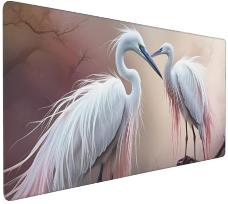 Tapis de Souris XXL 1500x800x3 mm, Tapis de Souris Blanc sous Main Bureau, Grand Gaming Mouse Pad de Jeu XXL avec Caoutchouc Etanche et Antidérapant, Mouse Pad Pélicans sous Main Bureau Gamer H-159