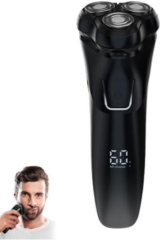 orzym rasoir électrique v1 pro,confortable Homme à Têtes Rotatives, Étanche, Usage Sec et Humide, Verrouillage de Voyage,avec tondeuse pliable, pour un rasage de près et confortable-1pcs