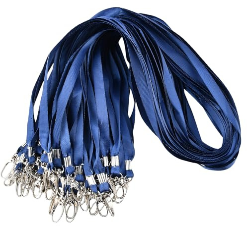 50 Pezzi Cordino Laccio da Collo,Cordini Cinghia da collo con Gancio Girevole,Neck Strap Lanyards cordino Porta Distintivo,Laccetto Porta Badge per Carte D'identità Chiavi Fischietti