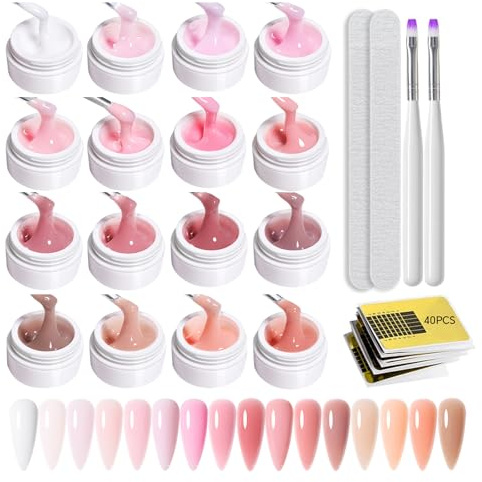 GZSYY Builder Gel de construction pour ongles en gel 16 pièces Gel acrylique pour extensions d'ongles