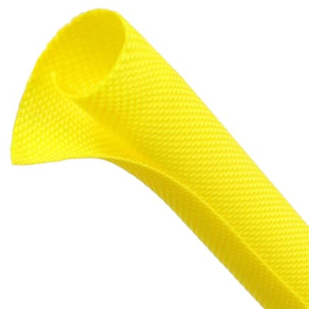 Automotive Wire Loom Tubing, Split Braided Cord Protectors from Pets No Chew, Flexible Cable Sleeve Cable Management for TV/Computer/Electric Wires (Yellow, 5/16-10ft)