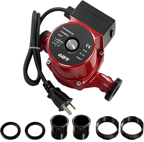 UP15-29SU Circulator Pump 1/8HP Stainless Steel Compatible with Grund-fos for Domestic Hot Water/Solar/Floor heating & Other Circulation Systems 115V 60Hz 1-1/2 to 1-1/4 NPSM Union Replace# 59896775