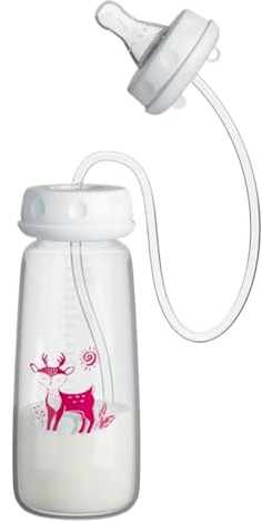 Biberon con cannuccia, biberon a mani libere, sistemas di allattamento anticolico Biberons per il latte da 240 ml con tettarella/tettarella a flusso rapido per bambini dais 3 me-si in su