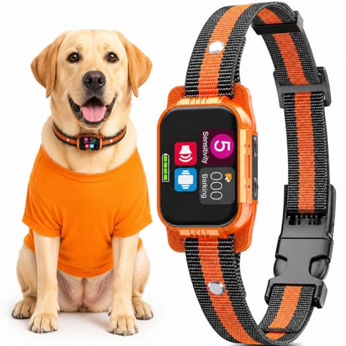 Anti Barking Collars, 2026 No Shock Dog Barking Collar, IP67 Waterproof | 5 Sensitivities, 3 Adjustable Modes, Rechargeable, for Small Medium Large Dogs (Orange)