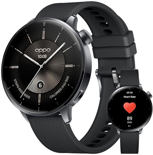 OPPO Watch X2 Mini Smartwatch, 1.75 Pollici AMOLED, GPS, 100+ Modalità Sport, Frequenza Cardiaca e SpO2, 12 Giorni Batteria, Wear OS by Google, Nero