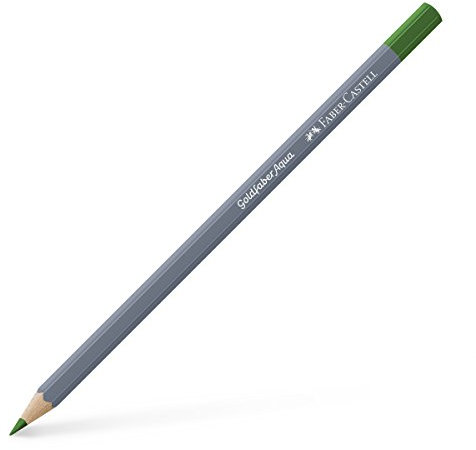 FABER-CASTELL 114666 - Goldfarber Aquarellstift, Farbe Gras-Grün, Aquarellfarbstift mit weichem Farbabstrich
