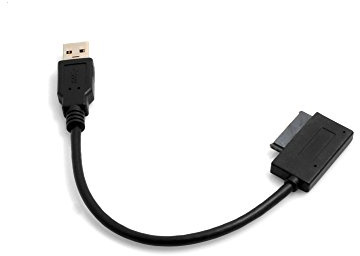 System-S USB Typ A 3.0 (Male) auf 7 + 6 13pin Slimline SATA Laptop CD/DVD ROM Optisches Laufwerk Kabel Adapter