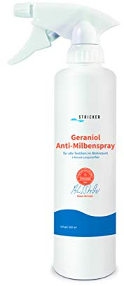 STRICKER Geraniol Anti-Milbenspray 500ml I Hausstaubmilbenspray I Milbenspray I effektives Spray gegen Milben I Anti-Milben-Mittel I Milbenschutz I Hausstaubmilben-Allergie