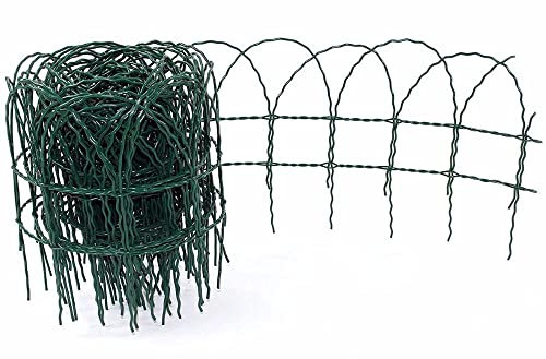 Garden Mile Edging Border - 10M / 33 ft Long Flexible Wire Garden Edging - Easy to Cut and Shape - Perfect for Flower Beds, Lawn, Pavement, Walkways (25 cm High)