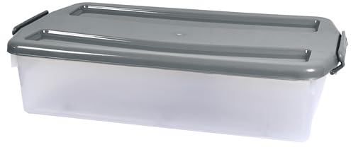 JE CHERCHE UNE IDEE — Boite de Rangement Plastique Dessous de Lit — Contenance : 45 L — Dimensions : 72 X 42 X 17 cm