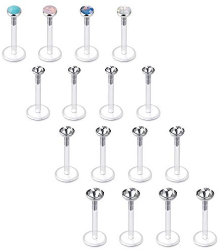 Briana Williams Piercing de Labios Bioflex Labret Stud Retainers 6/8/10mm Flexible Oreja Helix Tragus Cartilage Piercing