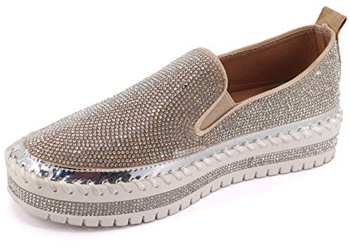 Espadrilles Med Blanka Silver Paljetter (41)