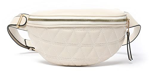 Gürteltasche Damen Bauchtasche Mode Hüfttasche PU Leder Hüfttasche für Festival Reise Bauchtasche kleine Crossbody Bag Frauen Ledertasche (Gürteltasche Damen Beige 1)
