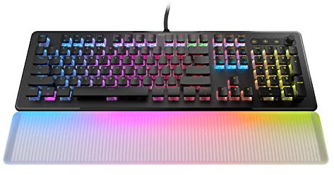 ROCCAT Vulcan II Max Clavier de jeu PC optique-mécanique avec touches lumineuses RVB personnalisables et repose-paume, commutateurs linéaires tactiles Titan II, plaque d'aluminium, durabilité de 100