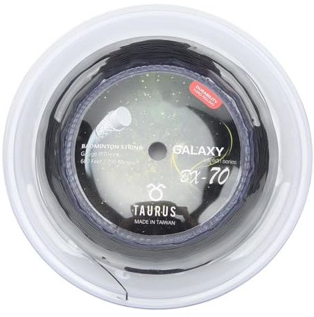VGEBY Cuerda de Raquetas de Bádminton, Carrete de 200 M de Cuerda de Bádminton de Nailon de Alta Elasticidad de 0,7mm para Adultos y Jóvenes 7 Colores (Negro)