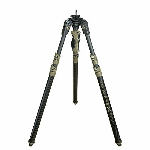PRIMOS Hunting Trigger Stick Apex Carbon Fiber Tripod Shooting Stick with MagnaSwitch, Lightweight and Adjustable Hunting Shooting Support with 360° Panning in Coyote Tan