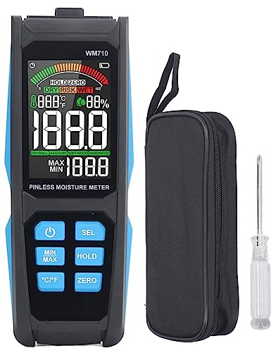 Risegun WM710 Nadelfreies Hygrometer, digitaler Trockenwandfeuchtemelder, LCD-Display Wandfeuchtemesser geeignet für Profis, um Feuchtigkeitsdaten für Eine Lange Zeit zu überwachen und zu Analysieren