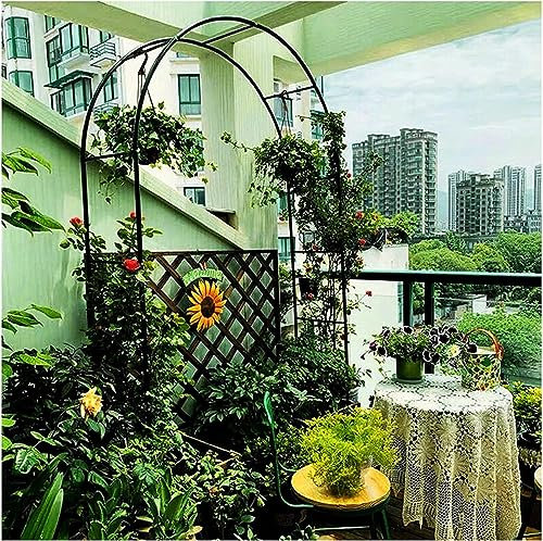 Torbogen Rankgitter Rosenbogen, Metall Torbogen Für Garten, Wetterfest Rankhilfe, Hochzeit Bogen, Rasen, Garten, Verschiedene Kletterpflanzen,Einfache Montage, mit Sockel,W300*H220cm