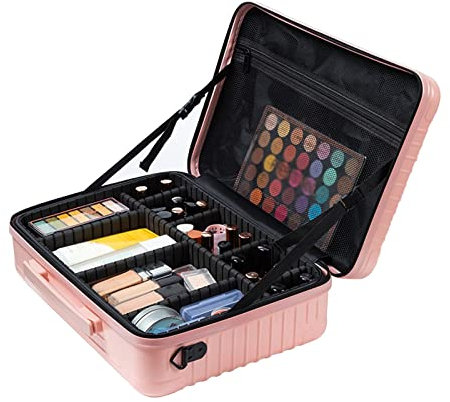Beauty Case Vanity Et Trousses À Maquillage Avec Compartiments,Maquillage Malette Onglerie Malette Cosmétique Mallette Rangement Malette Esthetique Avec Pinceau De Maquillage,noir/vert/rose ( Color :