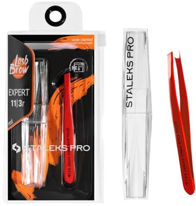 STALEKS PRO Pinza para cejas gruesas y anchas, precisa, acero inoxidable. Expert 11/3