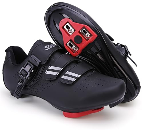 SDEQA Fahrradschuhe für Herren Damen Kompatibel mit Peloton Look SPD SPD-SL Delta Cleats drinnen/draussen Rennrad Schuhe