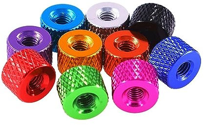 VekkEr Handdrehschraube, 5 Stück, M2, M2,5, M3, M3,5, M4, Aluminium-Rändelmuttern, Durchgangsloch, handfest anziehende Mutter, eloxiert, 10 Farben (Farbe: Grün_M4) (Size : Dark Red-M3.5)
