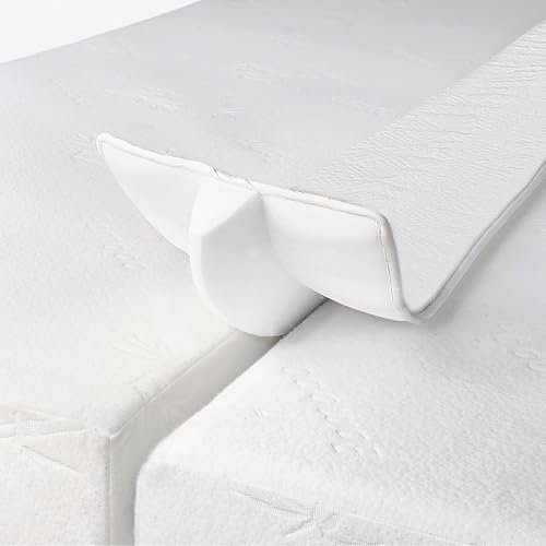 Ruili Bed Bridge Twin to King Converter Kit - Mattress Connector with Strap - Extra Wide Soft Bed Gap Filler - Adjustable Comfortable Connector - Storage Bag Included (Tenc)