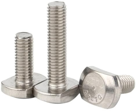 1/2/5/10 Stück M5 M6 M8 M10 M12 GB37 304 A2-70 Edelstahl T-förmiger Kopfschraubenbolzen for T-Nut (Color : 60mm, Size : 5pcs M8)
