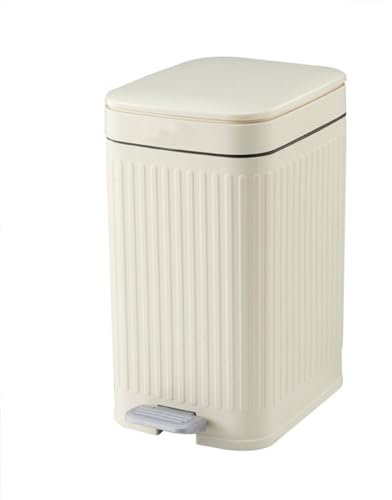 KITCHEN MOVE Pattumiera a pedale rettangolare stretta in plastica 10L AURA Bianco