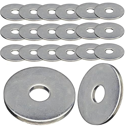Rondelle piatte M6 x 18 mm per riparazioni, in acciaio inox A4 316, resistenti alla corrosione, confezione da 20