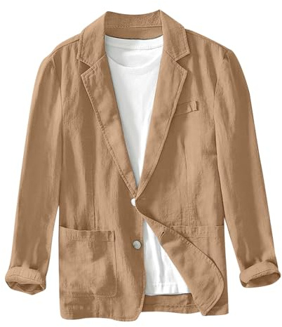Herrensakko Sommer Sakko Herren Leinen Leicht Sportlich Sportsakko Blazer Herren Sommer Sakkos für Herren Anzug Jacken Sport Mantel Stilvolle Alltagsanzüge Anzugjacke