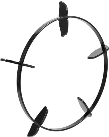 WHAMVOX Black Iron Wok Ring for Gas Stove, High Temperature Resistant Pot and Wok Support, Compact Non-slip Cooktop Range Rack for Household Kitchen Use