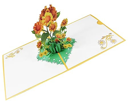 COHEALI Grußkarten 3d-grußkarte mit Sonnenblumenmotiv für Freunde und Verwandte Exquisite Handwerkskunst