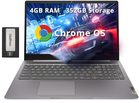 Lenovo Ideapad 3 15.6 FHD Chromebook, Intel Celeron N4500, 4GB RAM, 352GB Storage (64GB SSD+288GB Docking Station Set), ‎Intel UHD Graphics, Full Size Keyboard, Chrome OS, Artic Gray