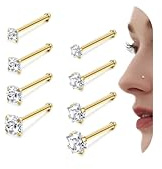 YADOCA Hypoallergeniska näsdubbar 18 g 20 g kirurgiskt rostfritt stål näsringar dubbar kubisk zirkonia näsa piercing smycken för kvinnor män 1,5 mm 2 mm 2,5 mm 3 mm, 1.5mm to 3mm, Kubisk zirkon