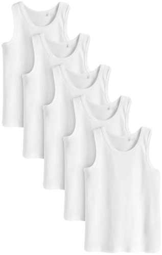 NEXT Niños Pack de 5 camisetas sin mangas Blanco 2 Años-3 Años