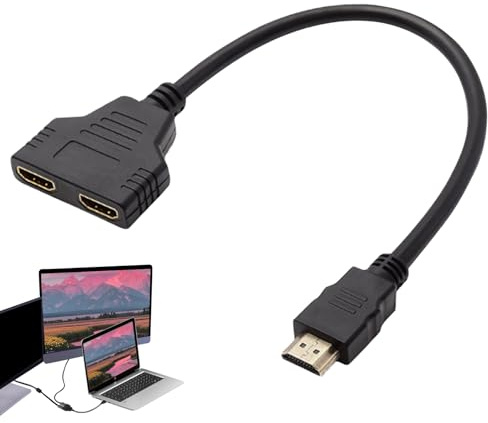 BOULESENM Adaptador Divisor HDM1,Cable Adaptador Divisor 1 a 2 vías,HDM1 2 Entradas 1 Salida,1080P Macho a HDM1s Doble Hembra,para Televisores de Alta Definición,Monitores LED,LCD y Proyectores